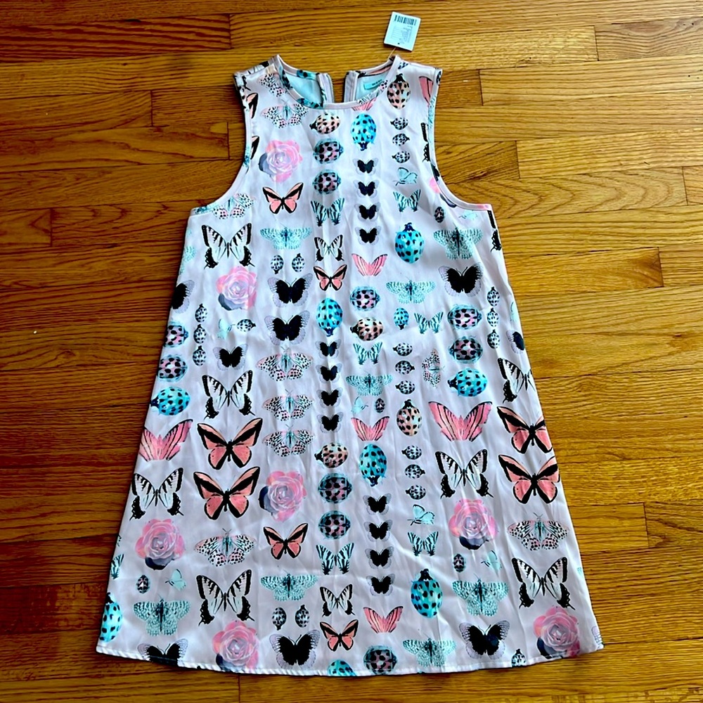 Kimchi Blue NWT adorable pink dress with insects and flowers. 100% polyester